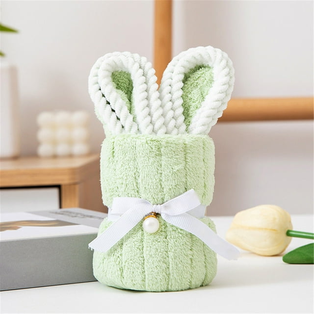 Cqxid Towel Under $5 Easter Coral Velvet Towel Bath Towel Rabbit Gift Set Towel For Children Adults Soft Absorbent Four Seasons Available Towel Bath Towel