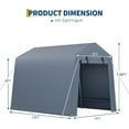 thumbnail image 6 of Ladcaser Outdoor 7'x15' Portable Storage Shelter, Heavy Duty Carport with Roll-up Ventilated Zipper Door and Windows, Gray, 6 of 8