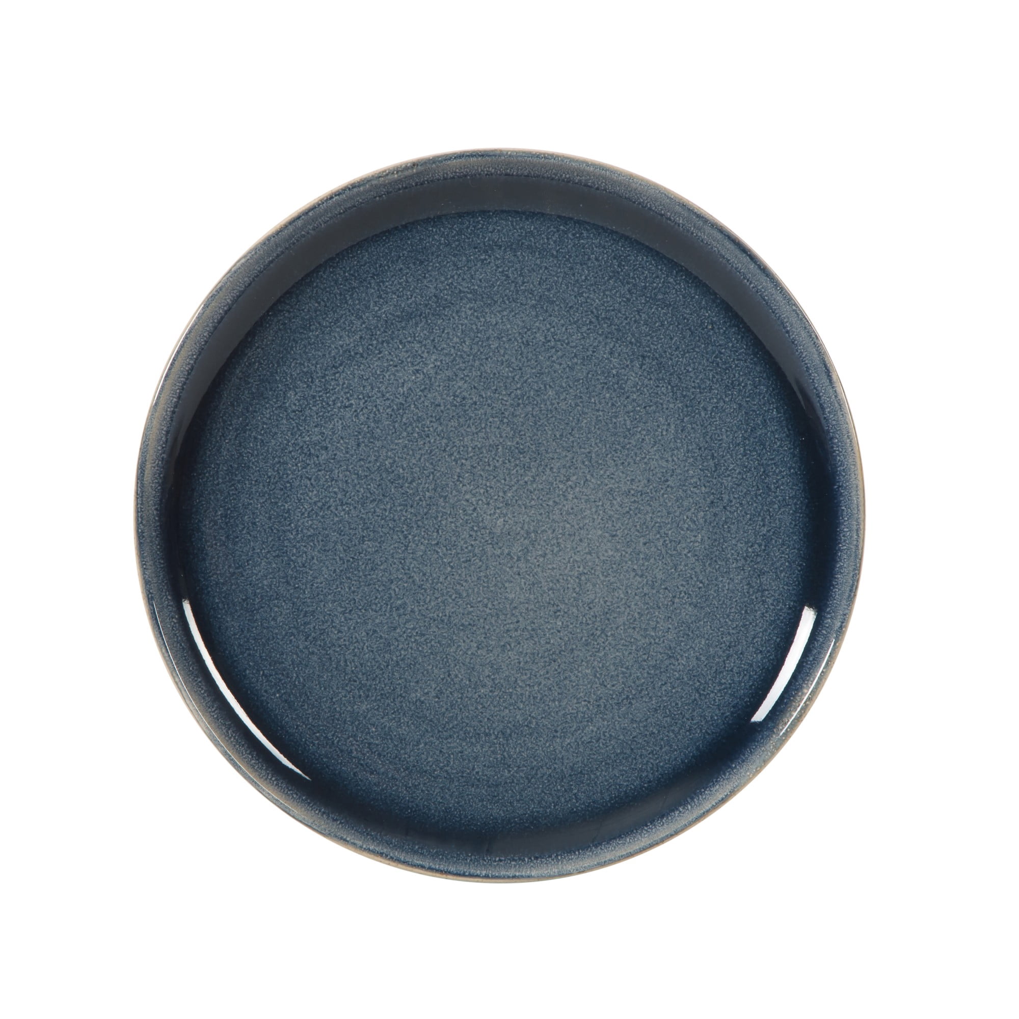 Gibson Elite Manila Bay 12-Piece Stoneware Dinnerware Set, Service for 4, Reactive Glaze Modern Artisan Plates, Bowls & Mugs, Blue, Round Design