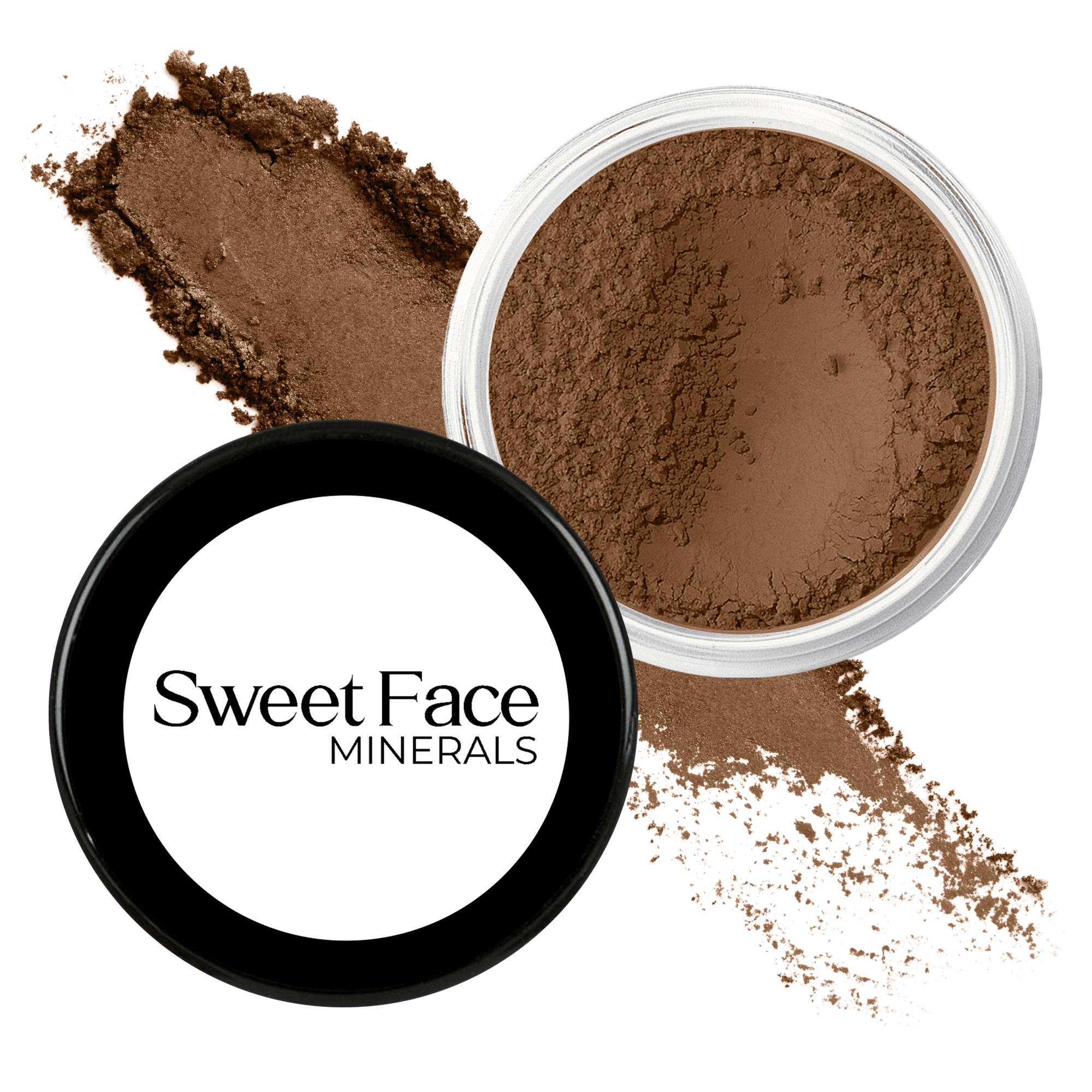 5pc KIT Mineral Makeup Bare Face Set Full Coverage Concealer Blush Foundation Illuminating Powder (Ebony)