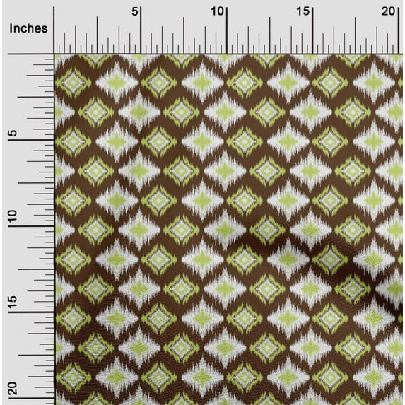 oneOone Polyester Lycra Fabric Geometric Ikat Printed Craft Fabric BTY 56 Inch Wide