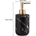 thumbnail image 2 of Dispensador de jabón de cerámica con textura de mármol de 300 ml, dispensador de gel de ducha y desinfectante de manos, accesorios de baño, 2 of 7