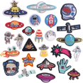 thumbnail image 1 of JM 25 parches para planchar con planeta OVNI y astronauta azul, parches de costura mixtos, bordados, calcomanías para ropa, pegatinas, vestidos, sombreros, jeans JM, 1 of 5