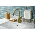 thumbnail image 2 of Kingston Brass KS2297DX Constantine Two-Handle Single-Hole Bathroom Faucet with Push Pop-Up Drain, Brushed Brass, 2 of 7