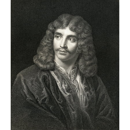 Jean Baptiste Poquelin Moliere 1622-1673 French Comic Playwright And Actor From The Book Gallery Of Portraits Published London 1833 Canvas Art - Ken Welsh Design Pics (26 x 32)
