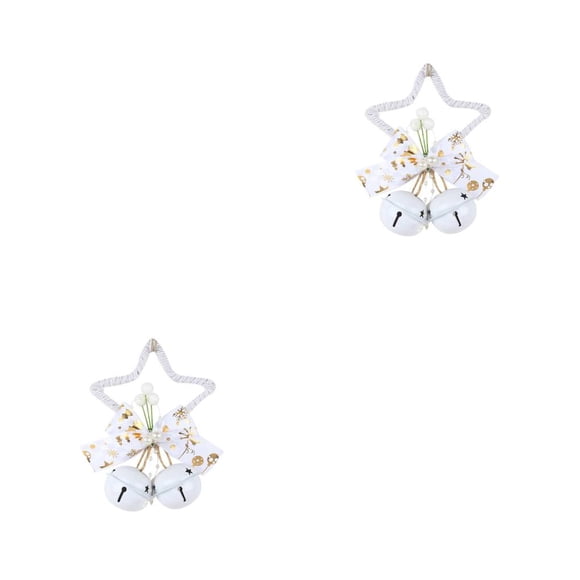 Advancent Colgante de Navidad, campana de estrella, colgante de pared, decoración impermeable, atmósferas de vacaciones, escaparate elegante, adorno de Blanco 2piezas Advancent CBP443014