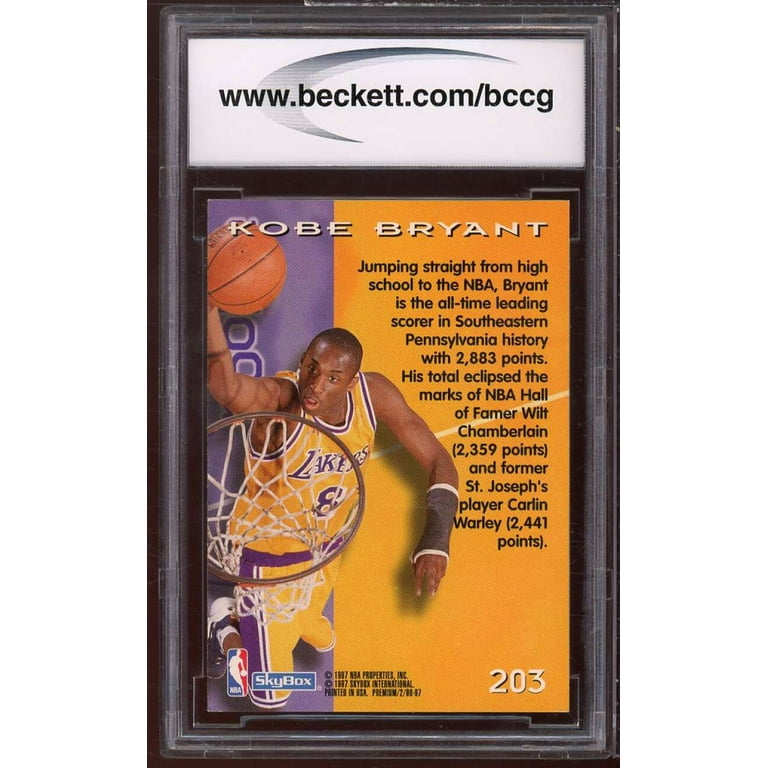 PSA 9 Mint Card 1996 Skybox Premium Kobe Bryant #203 Rookie Card