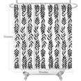thumbnail image 6 of Modern Abstract Leaves Shower Curtain Black White Farmhouse Minimalist Shower Curtain Boho Spring Neutral Waterproof Polyester Fabric Bathroom Decor Shower Curtain Set, 72 x 72 Inches, 6 of 6