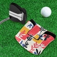 thumbnail image 5 of Haosy Colorful Plants and Squares Golf Mallet Putter Cover Strong Magnetic Leather Golf Club Headcover Closure, 5 of 7