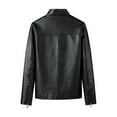 thumbnail image 4 of Men's Stand Collar Leather Motorcycle Jacket Lightweight Slim Fit Zip Up Outerwear Coat for Riding Workwear Men's Trench Coat Plus Size Winter Cardigan for Men, 4 of 8