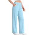 thumbnail image 6 of TFEOQRY Womens Straight Leg Sweatpants with Pockets Solid Color Elastic Waist Athletic Casual Pants, 6 of 8