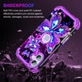 thumbnail image 6 of Casetego for iPhone 17 5G Case,Glow in The Dark Three Layer Heavy Duty Shockproof Protection Hard Plastic Bumper+Soft Silicone Protective 6.3 inch Case,Dark Purple Butterfly, 6 of 8