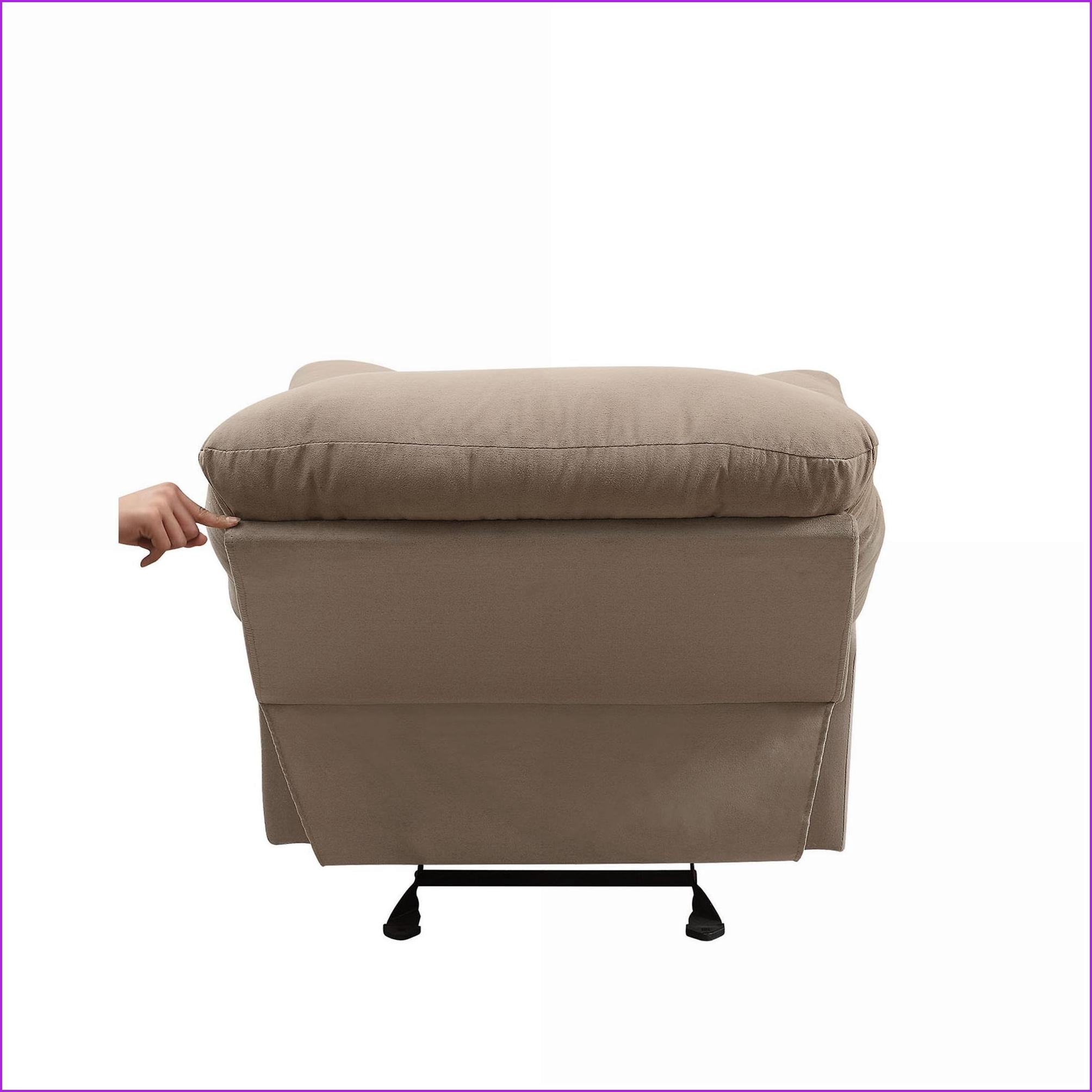 Recliners, Casual Tan Brown Microfiber with Pillow Top Armrest | External Latch Handle, Memory Foam