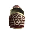 thumbnail image 2 of Mens Punjabi Jutti Sherwani Shoes Mehroon Gold Zari Khussa Shoes Formal Sandals Ethnic Footwear US 8/ EURO 42, 2 of 5