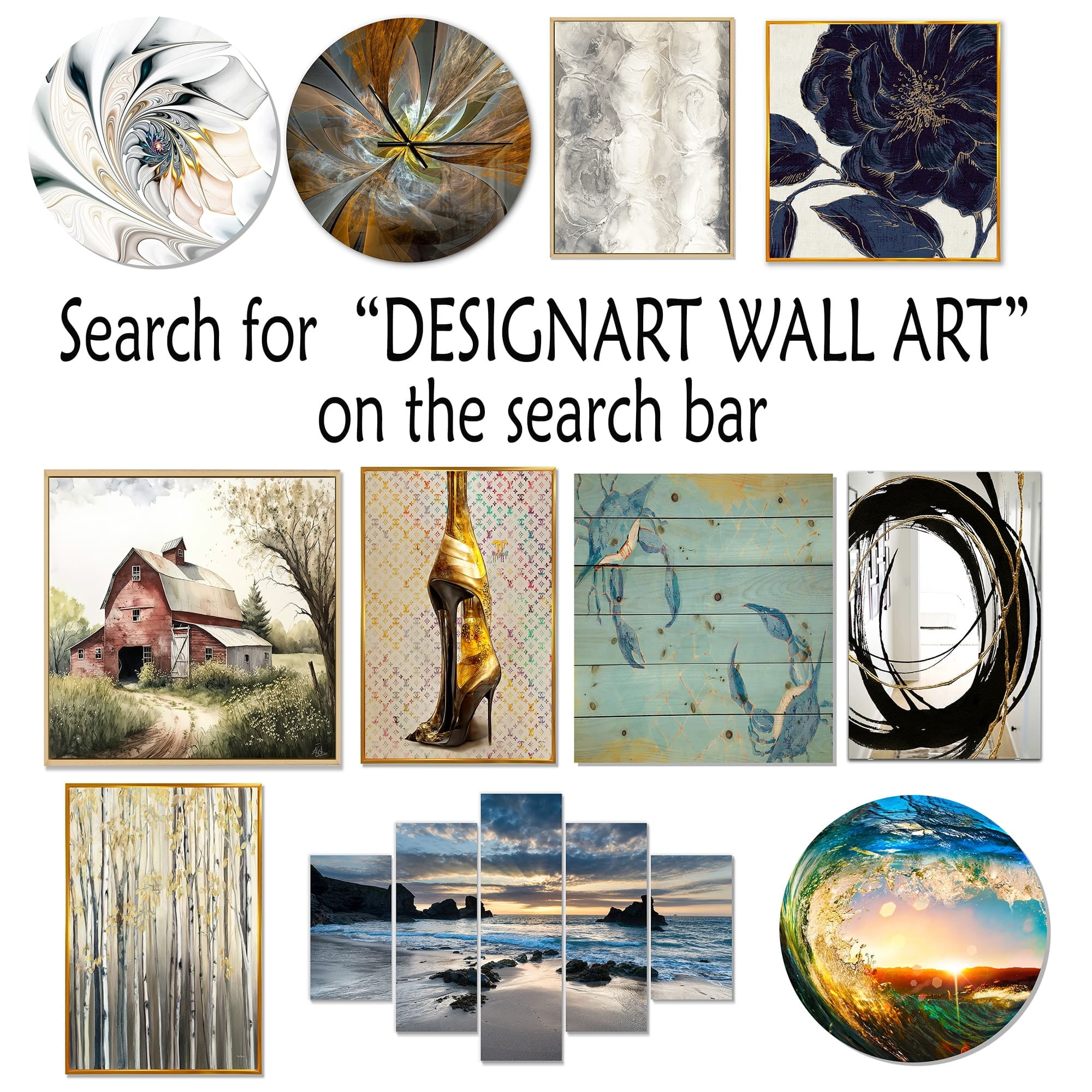 DESIGN ART Blossoming in the Moonlight" 4-piece Wall Art Canvas emeraud