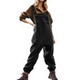 thumbnail image 1 of Gibobby Mono Corto Informal Monos para mujer, baberos y tirantes ajustables con pantalones cálidos de esquí de invierno(Negro， S), 1 of 5