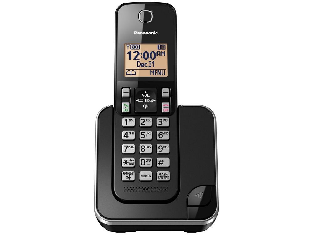 Panasonic Consumer Expandable Cordless Phone in Black, 1HS