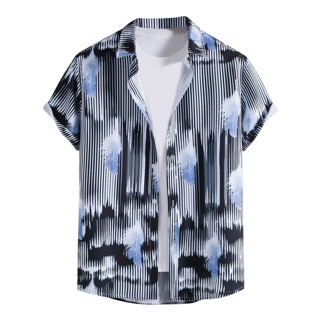 Birdeem Chemise Décontractée à Manches Courtes Style Vacances Hawaïennes pour Hommes