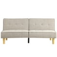 thumbnail image 4 of Dinosisco 67" Futon Sofa Bed, Convertible Sleeper Sofa for Living Room, Beige Linen, 4 of 8