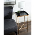 thumbnail image 4 of Kate and Laurel Celia Modern Square Tray Side Table, 14 x 14 x 26, Black and Gold, Foldable Metal Accent Table for Storage and Display, 4 of 7