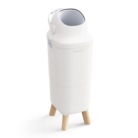 Momcozy Diaper Pail with Patented Triple-Seal Odor Control  Wide Opening Ergonomic Height Large Capacity with Viewing Window Childproof Lock Fits Standard Trash Bags