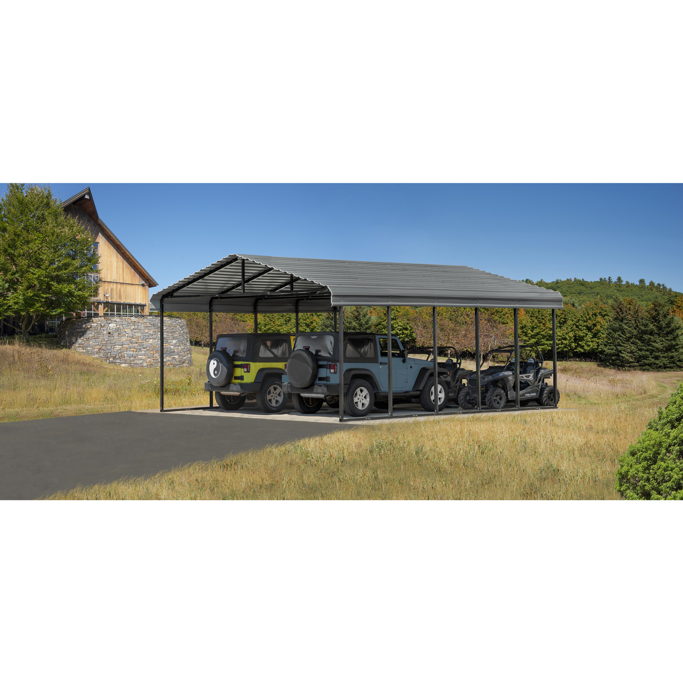 Arrow 20 x 24 x 9 ft Charcoal Carport