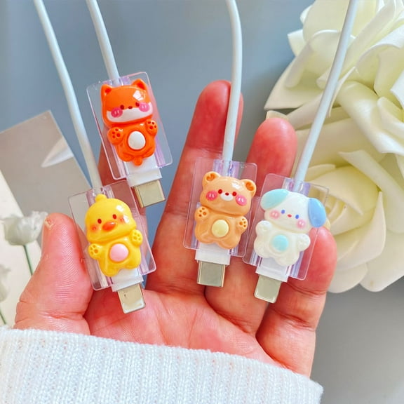 4Pcs Of Cable Protector for Phone Charger, Cute Pattern Phone Cable Protector, Charging Cord Protector, USB Charger Saver