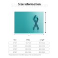 thumbnail image 5 of Fuzoiu a Teal Ribbonin Print Flannel Blanket,Throw Blanket,Flannel Home Decor,Fleece Bed Blankets,Cozy Soft Blanket for Bed, Sofa, Camping, and Travel-40"x30", 5 of 6