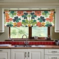 thumbnail image 3 of Yayeee Kitchen Curtains Tier Set of 2 Light Filtering 57"x36" Over Sink Window Panels, White Clover Pattern, 3 of 7