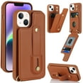 thumbnail image 4 of for iPhone 14 Case with Card Holder Crossbody Lanyard Strap Leather Wallet Case with Magnetic Clasp Kickstand Heavy Duty Protective Back Flip Phone Cover for Women,Brown, 4 of 7