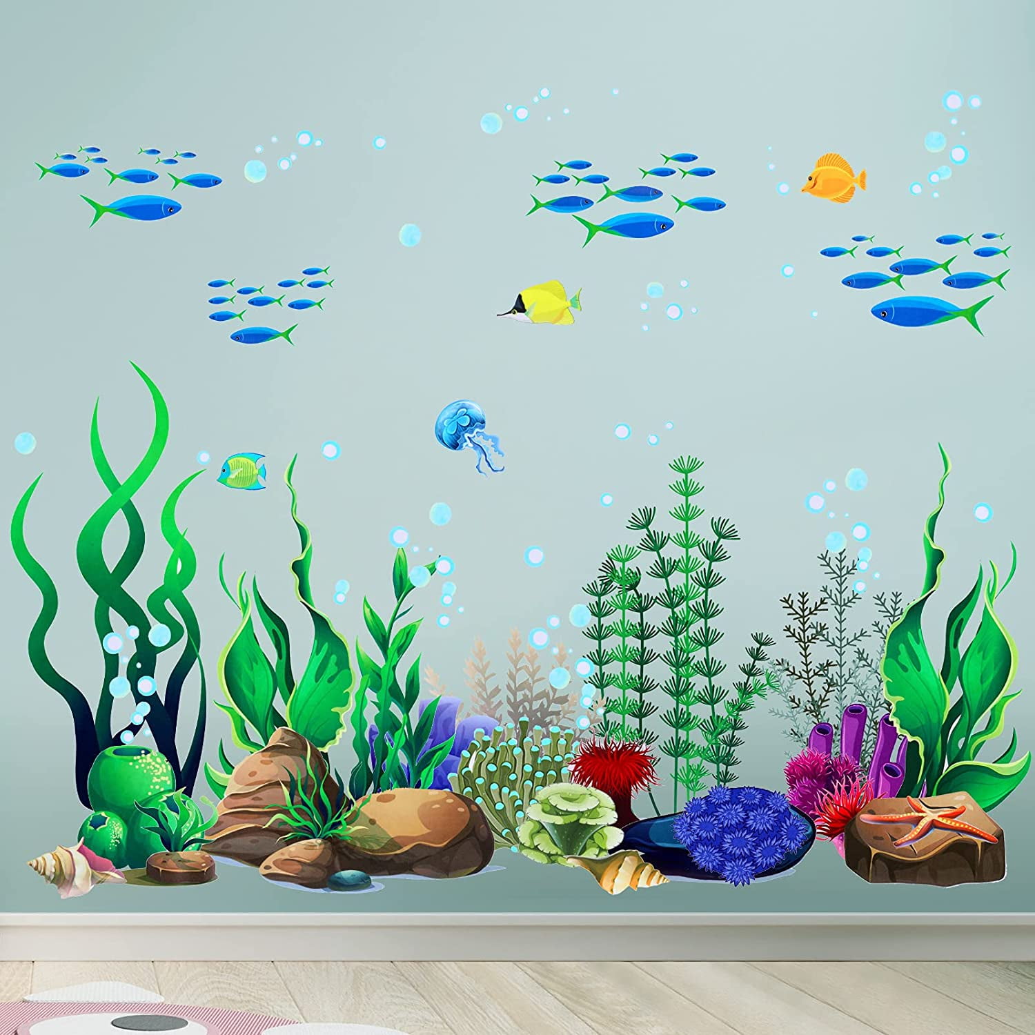 Under The Sea Wall Decals Coral Reef and Seaweed, Ocean Wall Decals