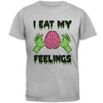 thumbnail image 1 of Halloween I Eat My Feelings Zombie Brain Mens T Shirt Heather SM, 1 of 1