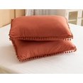 thumbnail image 3 of Boho Pompom Duvet Cover Set For Bedroom Teracotta Bedding Set Breathable Cover 8Corner tie For Closure Zipper Bohemian Bedding Set, 3 of 3
