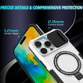 thumbnail image 4 of Dteck Magnetic Case for iPhone 16,Shockproof Silicone Case Compatible with MagSafe Slide Lens Protectio Ring Holder Kickstand Cover for iPhone 16,White, 4 of 10