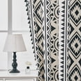 thumbnail image 5 of Black White Boho Farmhouse Curtains for Living Room 2 Panels, Linen Light Filtering Vintage Curtains Farmhouse Western Aztec Printed Rustic Rod Pocket Curtain Drapes with Tassels, 5 of 7