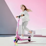 Electric Scooter for Kids – 6 MPH Top Speed, Up to 5 Miles Range, 5.3 Solid Tires & Front Light – Adjustable Height Kick Scooter for Ages 6-12