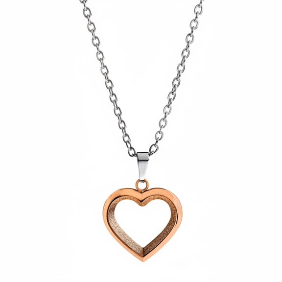 ELYA Jewelry Women's Open Heart Rose Gold Plated Stainless Steel Necklace - 19"