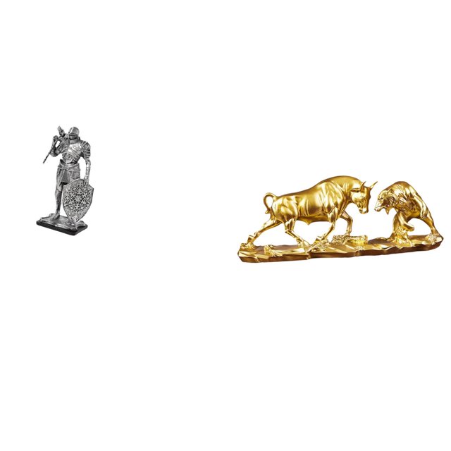 Figura de escritorio,Estatua de caballero,estatuilla,escultura,artesanía,decoración de escritorio,Estatua de escritorio,Figura decorativa de pelea de toros y osos,Colecciones de esculturas de