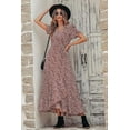 thumbnail image 2 of PRETTYGARDEN Women's Summer Wrap Maxi Dress Casual Boho Floral V Neck Short Sleeve Ruffle Hem Split Beach Long Dresses, 2 of 7