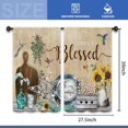 thumbnail image 3 of Farmhouse Rustic Kitchen Curtains 27.5W x 39L Inch Country Vintage Hummingbird Sunflower Blessed Rod Pocket Short Cafe Tier Small Window Treatment Drapes Decor 2 Panels, 3 of 6