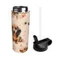 thumbnail image 3 of 18 Oz Insulated Sports Bottle, Outdoor Sports Gym Handheld Portable Casual Stainless Steel Water Bottle, Straw With Lid Dachshund And Flowers, 3 of 7