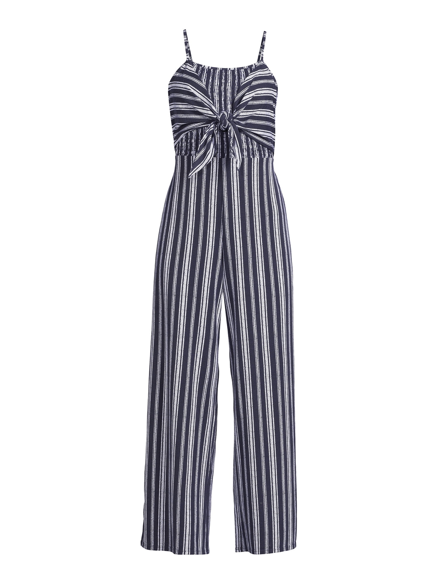 No Boundaries Juniors' Tie Front Jumpsuit