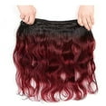 thumbnail image 2 of Ombre Brazilian Hair Body Wave (T1B/99J,12") Ombre Human Hair 3 Bundles Ombre Brazilian Human Hair 100% Unprocessed Virgin Remy Hair Bundles 2 Tone Black to Burgundy Human Hair Weave, 2 of 7