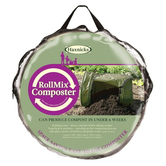 Haxnicks 41 Gal Green Plastic Tumbler Composting Bin with Compact Design