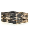 Rustic Decorative Medium Wood Crate in Black and Natural