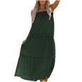 thumbnail image 1 of Moda mujer verano alto bajo Maxi vestido correa de espagueti sólido fluido playa vestido largo Fridja bnh286, 1 of 4