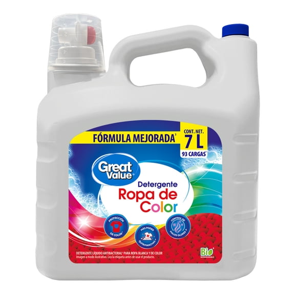 Detergente liquído Great Value para ropa de Color 7L