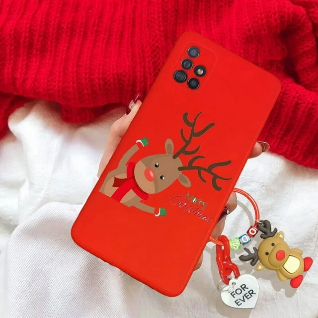 Reindeer 3D Christmas Santa Claus Tree Hat Case For iPhone 7 8 Plus 6 6S Plus Snowman 3D Key Chain Tpu Phone Cover