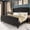 Dark Grey, variant on Breltam King Size Bed Frame Velvet Upholstered Platform Bed with Wingback Headboard, Black