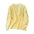 thumbnail image 3 of DuoJiaJ Soft Knit Sweater Oversized Pullover Cozy Yarn Top Casual Comfortable Winter Fall Fashion Womens Warm Sweaters Yellow One Size, 3 of 3